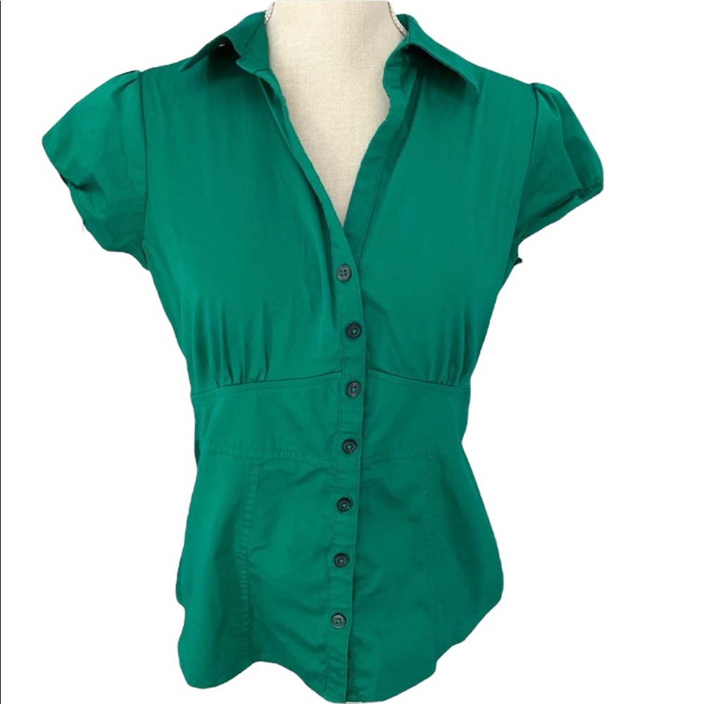BANANA REPUBLIC Green Cap sleeve top